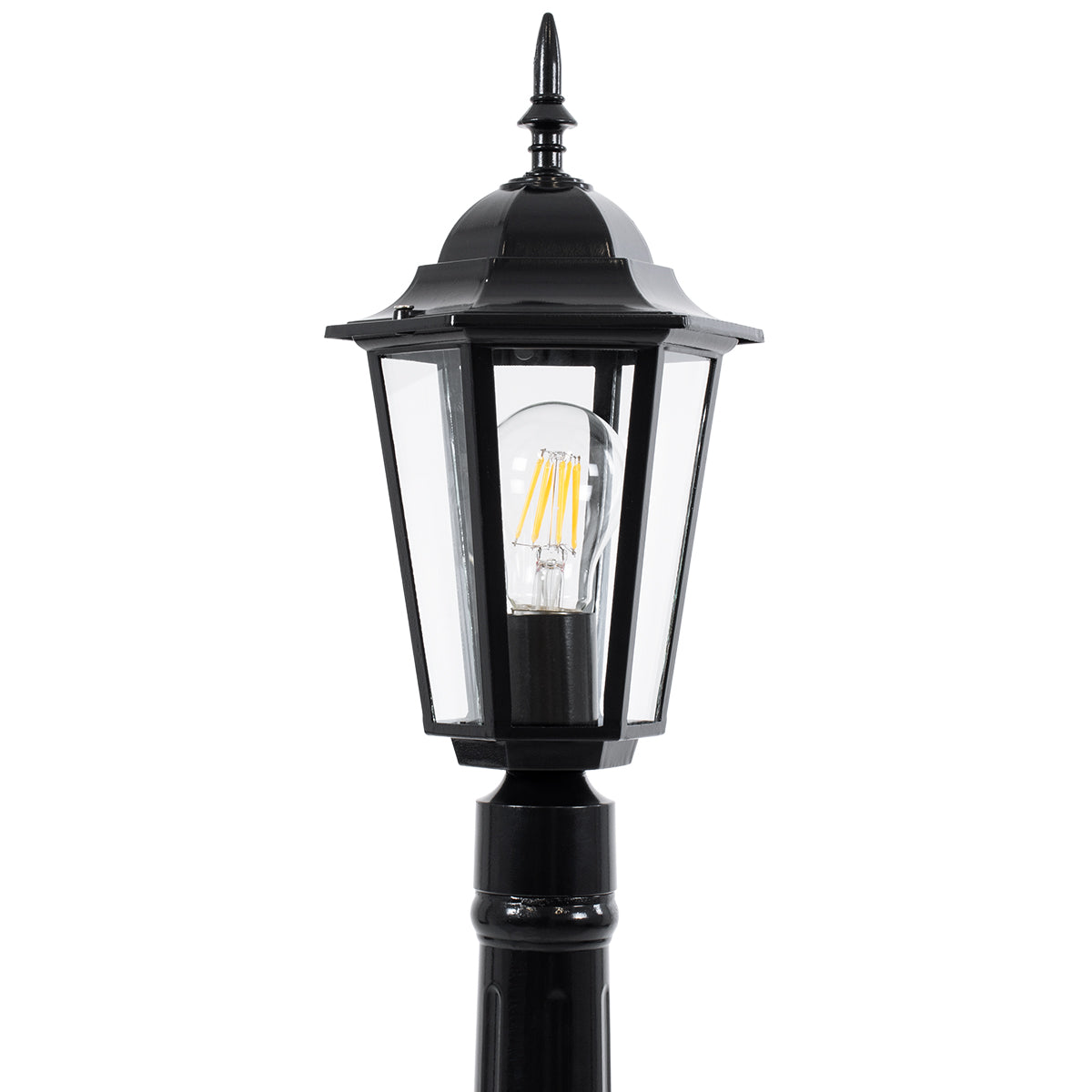 ELLIPSE 01401 Vintage Φωτιστικό Κολωνάκι Κήπου Μονόφωτο 1 x E27 Μαύρο Μεταλλικό Πλέγμα L17 x W16 x H105cm