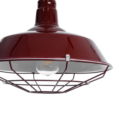 CRANE 01410 Vintage Κρεμαστό Φωτιστικό Οροφής με Ντουί 1 x E27 AC 220-240V IP20 - Κόκκινο & Μπεζ - Μ36 x Π36 x Υ31