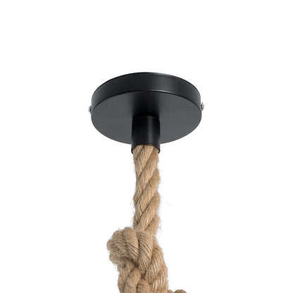 SAHARA 01416 Boho Κρεμαστό Φωτιστικό Οροφής με Ντουί 1 x E27 AC 220-240V IP20 - Μπεζ & Μαύρο - Μ80 x Π80 x Y25