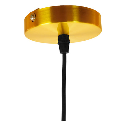 SEGRETO 01450 Vintage Κρεμαστό Φωτιστικό Οροφής Μονόφωτο 1 x E27 Κόκκινο Γυάλινο Διάφανο Καμπάνα με Χρυσό Ντουί Φ14 x Υ18cm