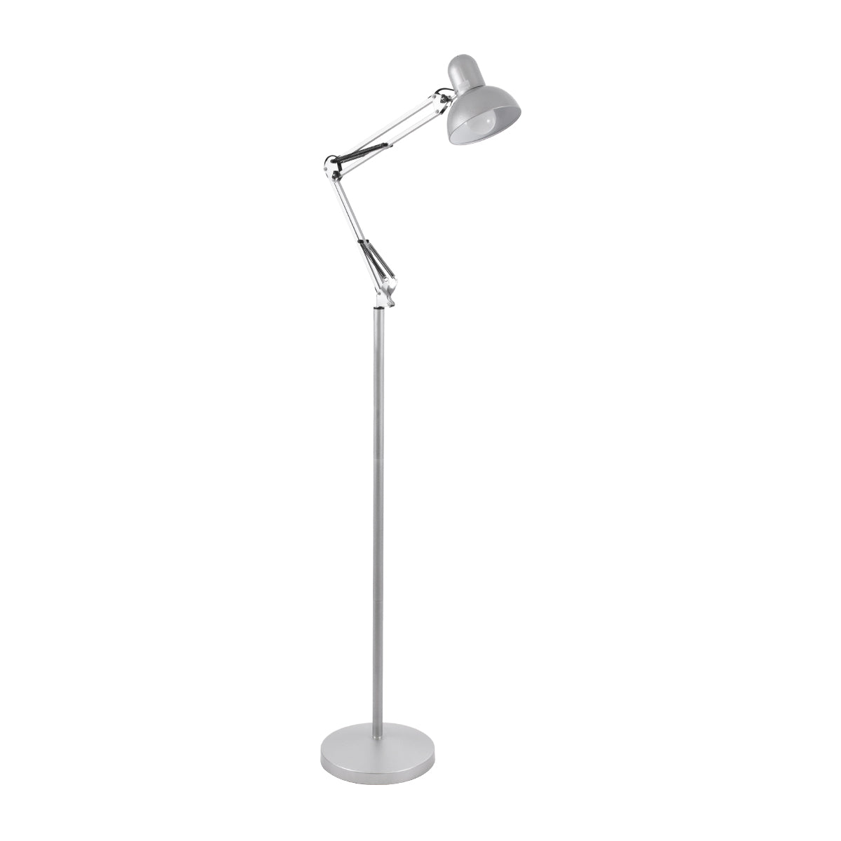 AUDREY 01469 Vintage Επιδαπέδιο Φωτιστικό με Ντουί 1 x E27 AC 220-240V IP20 - Ασημί - Μ15 x Π15 x Υ190