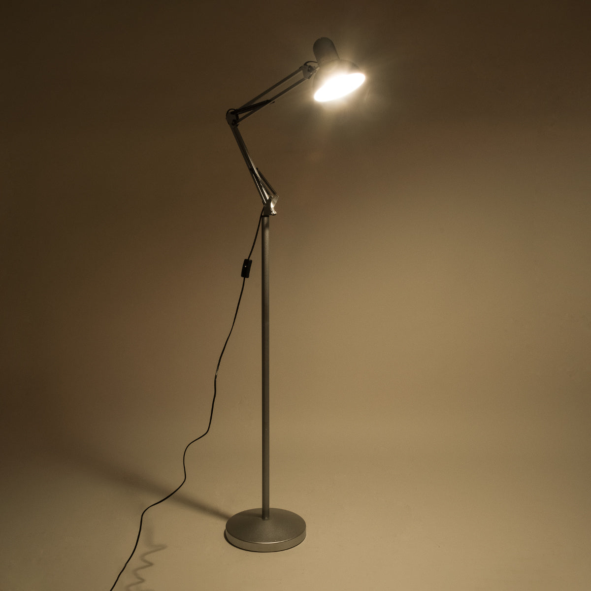 AUDREY 01469 Vintage Επιδαπέδιο Φωτιστικό με Ντουί 1 x E27 AC 220-240V IP20 - Ασημί - Μ15 x Π15 x Υ190