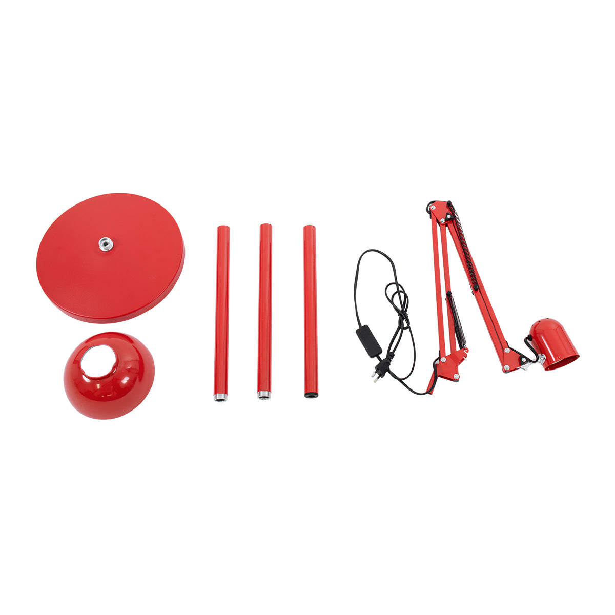 AUDREY 01470 Vintage Επιδαπέδιο Φωτιστικό με Ντουί 1 x E27 AC 220-240V IP20 - Κόκκινο - Μ15 x Π15 x Υ190