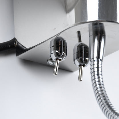 ELEGANT 01493 Μοντέρνο Επιτοίχιο Φωτιστικό Απλίκα με LED Βραχίονα Δίφωτο 1 x E27 IP20 Λευκό Ύφασμα με Ασημί Μέταλλο - Μ26.5 x Π15 x Υ43cm