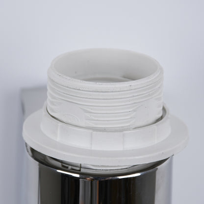 ELEGANT 01493 Μοντέρνο Επιτοίχιο Φωτιστικό Απλίκα με LED Βραχίονα Δίφωτο 1 x E27 IP20 Λευκό Ύφασμα με Ασημί Μέταλλο - Μ26.5 x Π15 x Υ43cm