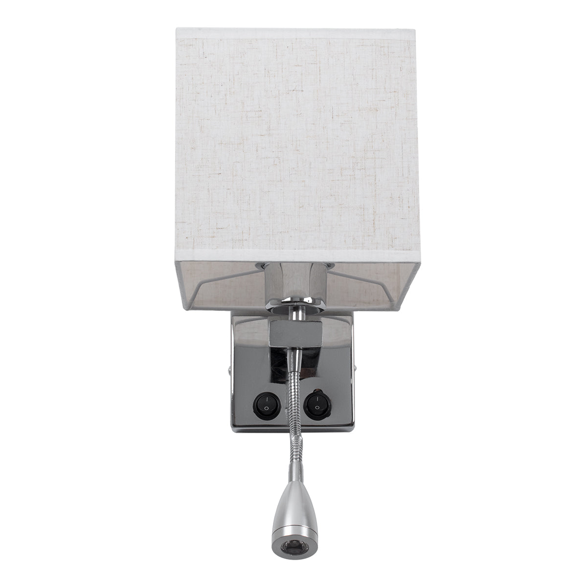 ELEGANT 01495 Μοντέρνο Φωτιστικό Τοίχου - Απλίκα Ξενοδοχείου Reading Light με Ντουί 1 x E27 LED 3W 360lm 36° AC 220-240V IP20 Θερμό Λευκό 2700K - Bridgelux COB Chip - Χρώμιο & Λευκό - Μ17 x Π21 x Υ43