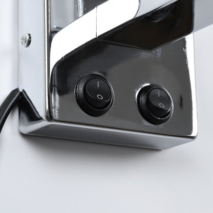 ELEGANT 01495 Μοντέρνο Φωτιστικό Τοίχου - Απλίκα Ξενοδοχείου Reading Light με Ντουί 1 x E27 LED 3W 360lm 36° AC 220-240V IP20 Θερμό Λευκό 2700K - Bridgelux COB Chip - Χρώμιο & Λευκό - Μ17 x Π21 x Υ43