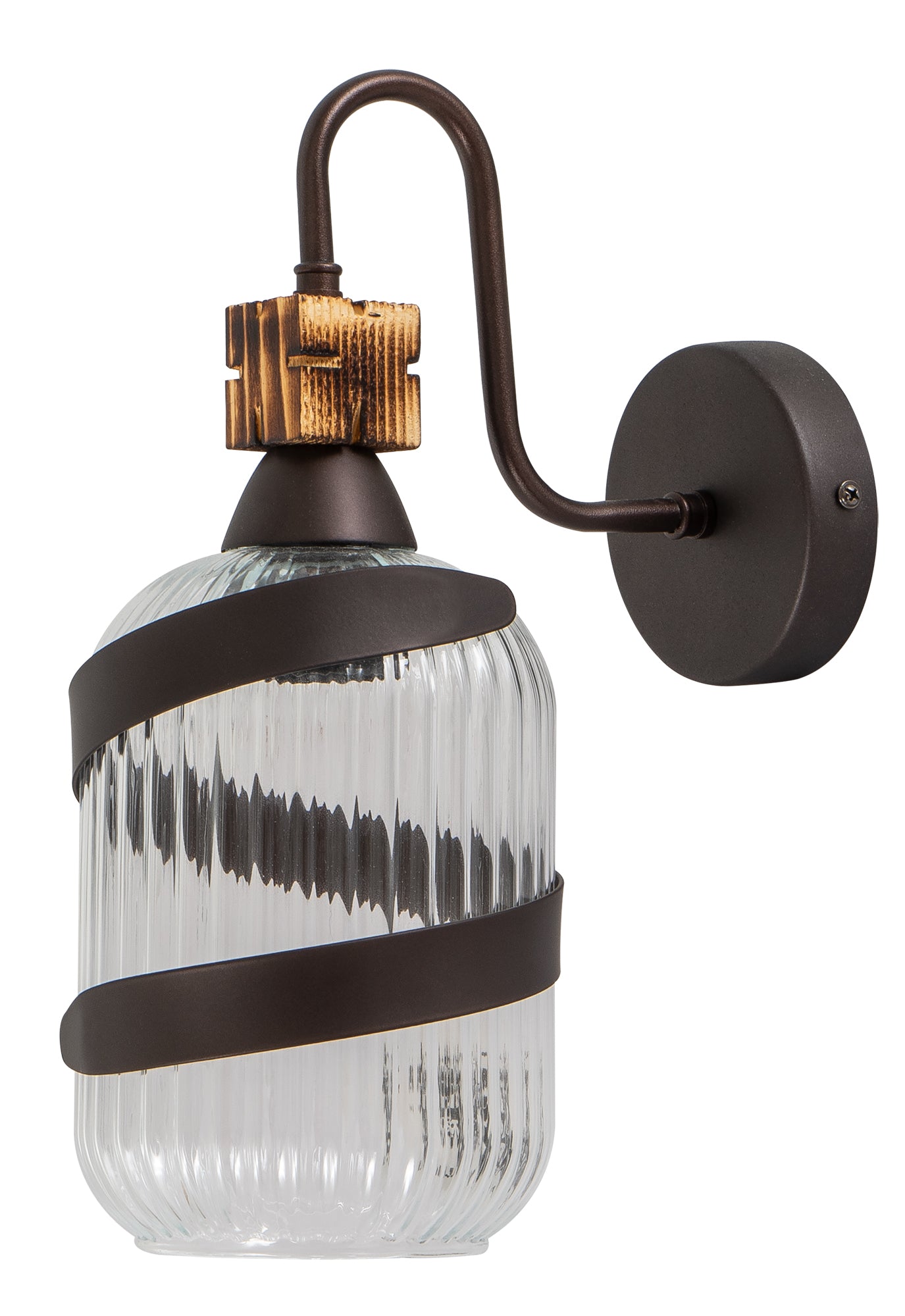 WLA 136 TR ΑΠΛΙΚΑ ΡΟΥΣΤΙΚ ΜΕ ΛΑΜΑ ΓΥΑΛΙ ΔΙΑΦΑΝΟ 1xΕ27 40W 13x23x33