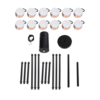 ORNATE 01553 Μοντέρνο Φωτιστικό Οροφής LED 104 Watt Πολύφωτο Μαύρο με Μπρονζέ και Χρυσές Λεπτομέρειες Μεταλλικό Λευκό Ημέρας 4500k Πλέγμα Φ63 x Y36-45cm