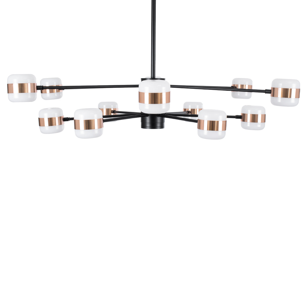 ORNATE 01553 Μοντέρνο Φωτιστικό Οροφής LED 104 Watt Πολύφωτο Μαύρο με Μπρονζέ και Χρυσές Λεπτομέρειες Μεταλλικό Λευκό Ημέρας 4500k Πλέγμα Φ63 x Y36-45cm