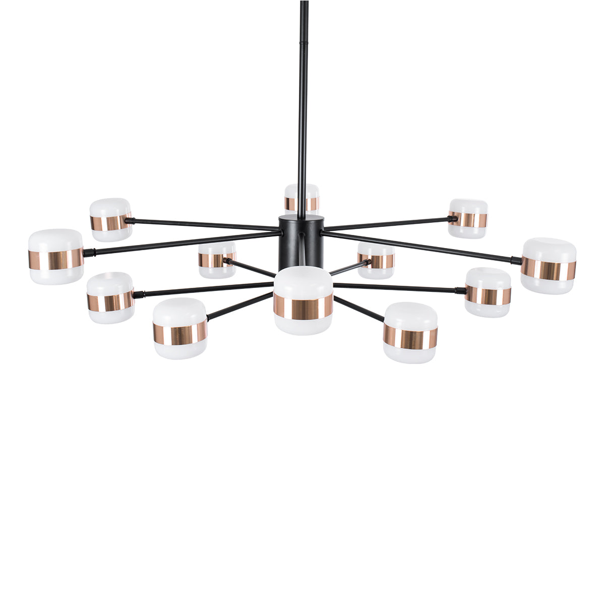 ORNATE 01553 Μοντέρνο Φωτιστικό Οροφής LED 104 Watt Πολύφωτο Μαύρο με Μπρονζέ και Χρυσές Λεπτομέρειες Μεταλλικό Λευκό Ημέρας 4500k Πλέγμα Φ63 x Y36-45cm