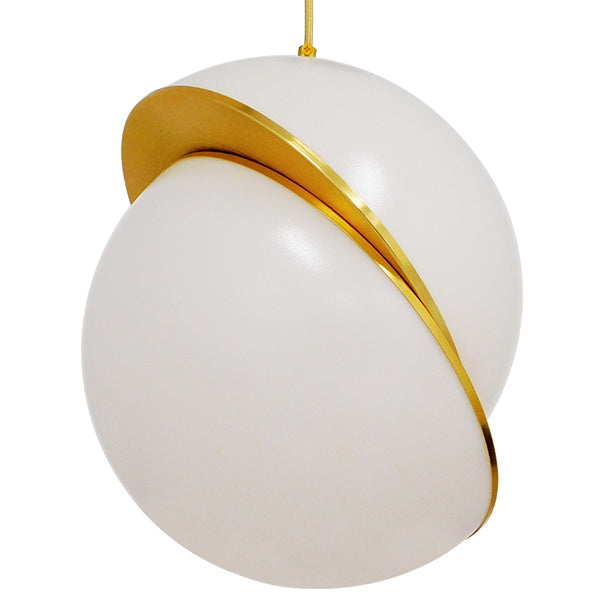 HUDSON 01555 Μοντέρνο Κρεμαστό Φωτιστικό Οροφής με Ντουί 1 x E27 AC 220-240V IP20 - Λευκό & Χρυσό - Μ30 x Π30 x Υ34