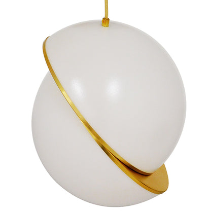 HUDSON 01555 Μοντέρνο Κρεμαστό Φωτιστικό Οροφής με Ντουί 1 x E27 AC 220-240V IP20 - Λευκό & Χρυσό - Μ30 x Π30 x Υ34