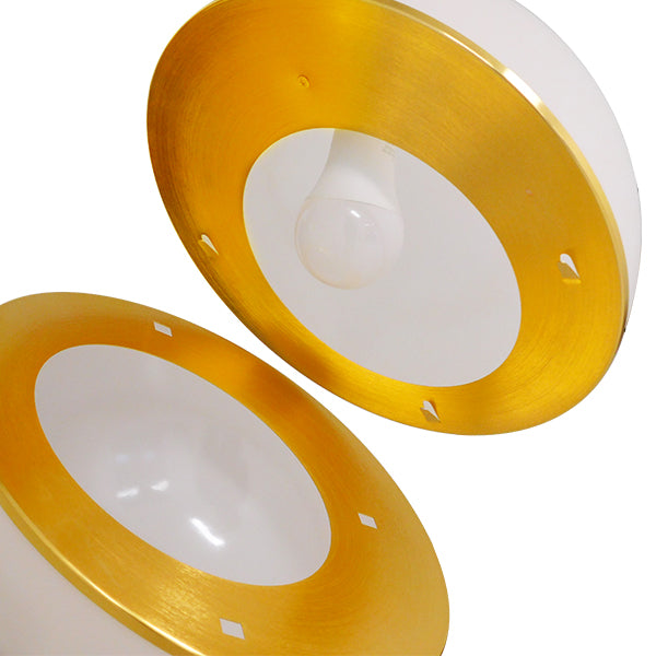 HUDSON 01555 Μοντέρνο Κρεμαστό Φωτιστικό Οροφής με Ντουί 1 x E27 AC 220-240V IP20 - Λευκό & Χρυσό - Μ30 x Π30 x Υ34