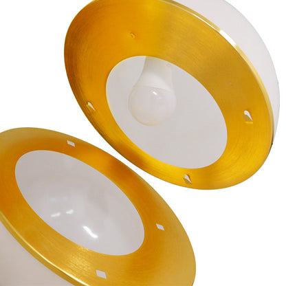 HUDSON 01555 Μοντέρνο Κρεμαστό Φωτιστικό Οροφής με Ντουί 1 x E27 AC 220-240V IP20 - Λευκό & Χρυσό - Μ30 x Π30 x Υ34