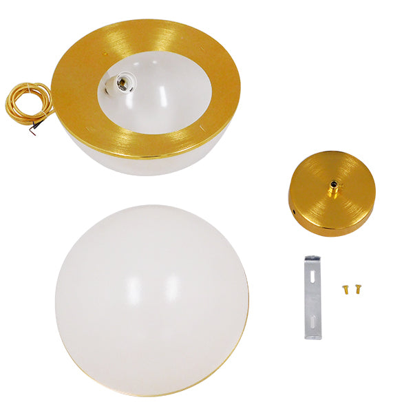 HUDSON 01555 Μοντέρνο Κρεμαστό Φωτιστικό Οροφής με Ντουί 1 x E27 AC 220-240V IP20 - Λευκό & Χρυσό - Μ30 x Π30 x Υ34