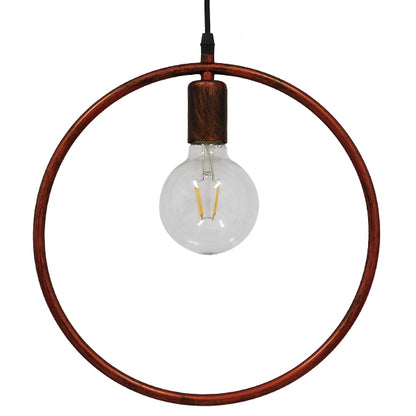 OMICRON 01579 Μοντέρνο Κρεμαστό Φωτιστικό Οροφής Μονόφωτο 1 x E27 Καφέ Σκουριά Μεταλλικό Φ33 x Π4 x Υ33cm