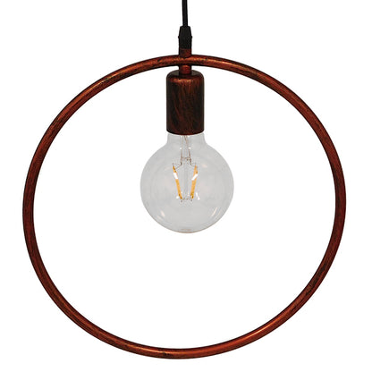 OMICRON 01579 Μοντέρνο Κρεμαστό Φωτιστικό Οροφής Μονόφωτο 1 x E27 Καφέ Σκουριά Μεταλλικό Φ33 x Π4 x Υ33cm