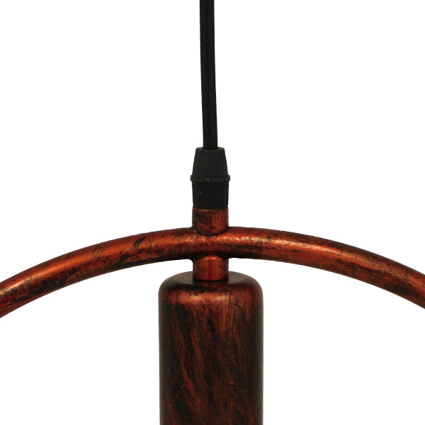 OMICRON 01579 Μοντέρνο Κρεμαστό Φωτιστικό Οροφής Μονόφωτο 1 x E27 Καφέ Σκουριά Μεταλλικό Φ33 x Π4 x Υ33cm