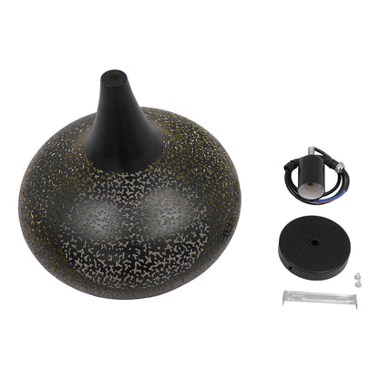 JANIS 01590 Μοντέρνο Κρεμαστό Φωτιστικό Οροφής Μονόφωτο 1 x E27 Μαύρο - Χρυσό Μεταλλικό Καμπάνα Φ30 x Υ30cm