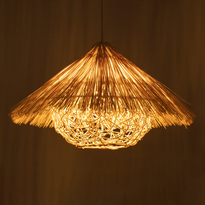 CHEOPE 01599 Boho Κρεμαστό Φωτιστικό Οροφής με Ντουί 1 x E27 AC 220-240V IP20 - Μπεζ - Μ45 x Π45 x Υ35