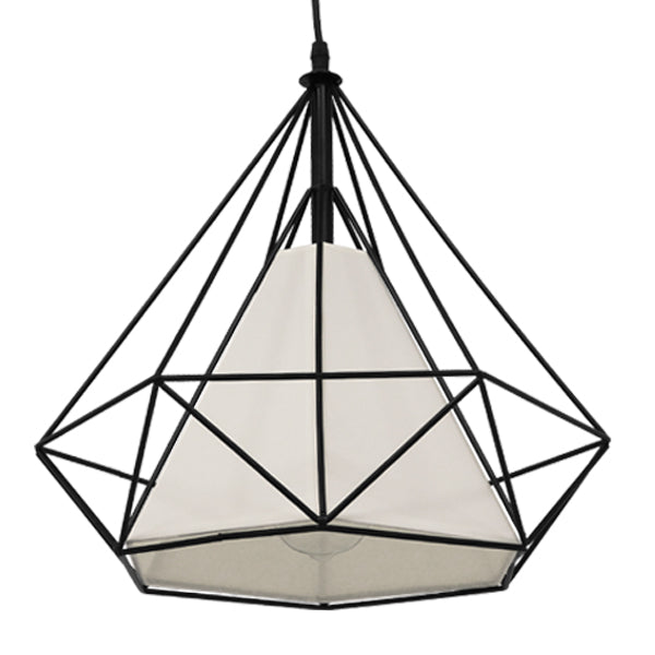 KAIRI 01618 Μοντέρνο Κρεμαστό Φωτιστικό Οροφής με Ντουί 1 x E27 AC 220-240V IP20 - Μαύρο & Λευκό - Μ38 x Π38 x Υ39