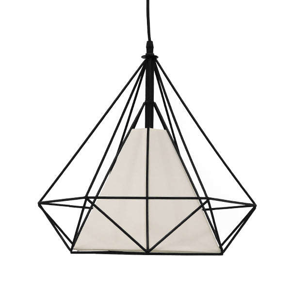 KAIRI 01618 Μοντέρνο Κρεμαστό Φωτιστικό Οροφής με Ντουί 1 x E27 AC 220-240V IP20 - Μαύρο & Λευκό - Μ38 x Π38 x Υ39