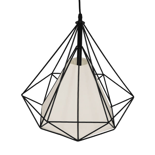 KAIRI 01618 Μοντέρνο Κρεμαστό Φωτιστικό Οροφής με Ντουί 1 x E27 AC 220-240V IP20 - Μαύρο & Λευκό - Μ38 x Π38 x Υ39