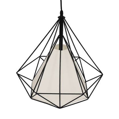 KAIRI 01618 Μοντέρνο Κρεμαστό Φωτιστικό Οροφής με Ντουί 1 x E27 AC 220-240V IP20 - Μαύρο & Λευκό - Μ38 x Π38 x Υ39