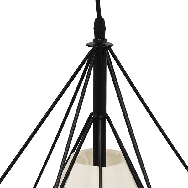 KAIRI 01618 Μοντέρνο Κρεμαστό Φωτιστικό Οροφής με Ντουί 1 x E27 AC 220-240V IP20 - Μαύρο & Λευκό - Μ38 x Π38 x Υ39