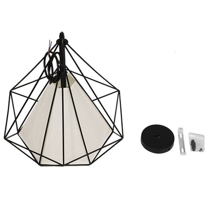 KAIRI 01618 Μοντέρνο Κρεμαστό Φωτιστικό Οροφής με Ντουί 1 x E27 AC 220-240V IP20 - Μαύρο & Λευκό - Μ38 x Π38 x Υ39