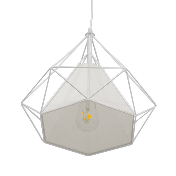 KAIRI 01619 Μοντέρνο Κρεμαστό Φωτιστικό Οροφής με Ντουί 1 x E27 AC 220-240V IP20 - Λευκό - Μ38 x Π38 x Υ39