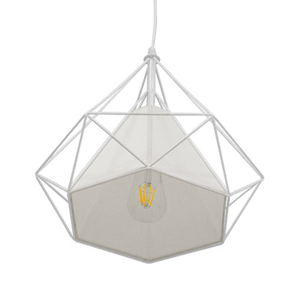 KAIRI 01619 Μοντέρνο Κρεμαστό Φωτιστικό Οροφής με Ντουί 1 x E27 AC 220-240V IP20 - Λευκό - Μ38 x Π38 x Υ39