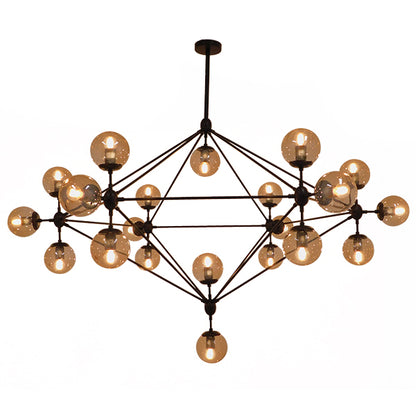 SENTINEL 01638 Μοντέρνο Φωτιστικό Οροφής με Ντουί 21 x E27 AC 220-240V IP20 - Μαύρο & Μελί - Μ170 x Π170 x Υ136