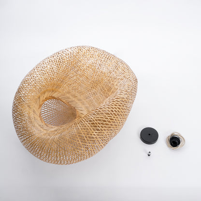 CARIBBEAN 01724 Vintage Κρεμαστό Φωτιστικό Οροφής Μονόφωτο 1 x E27 Μπεζ Ξύλινο Μπαμπού Φ60 x Y38cm