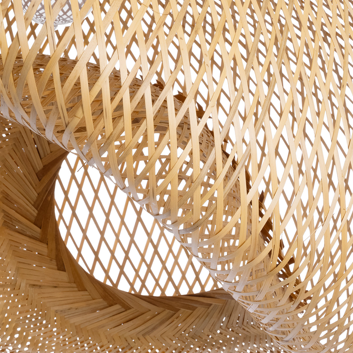 CARIBBEAN 01724 Vintage Κρεμαστό Φωτιστικό Οροφής Μονόφωτο 1 x E27 Μπεζ Ξύλινο Μπαμπού Φ60 x Y38cm