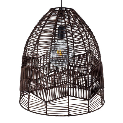 ALOHA 01752 Boho Κρεμαστό Φωτιστικό Καμπάνα Μονόφωτο 1 x E27 IP20 Καφέ Σχοινί - Μ43 x Π43 x Y46cm