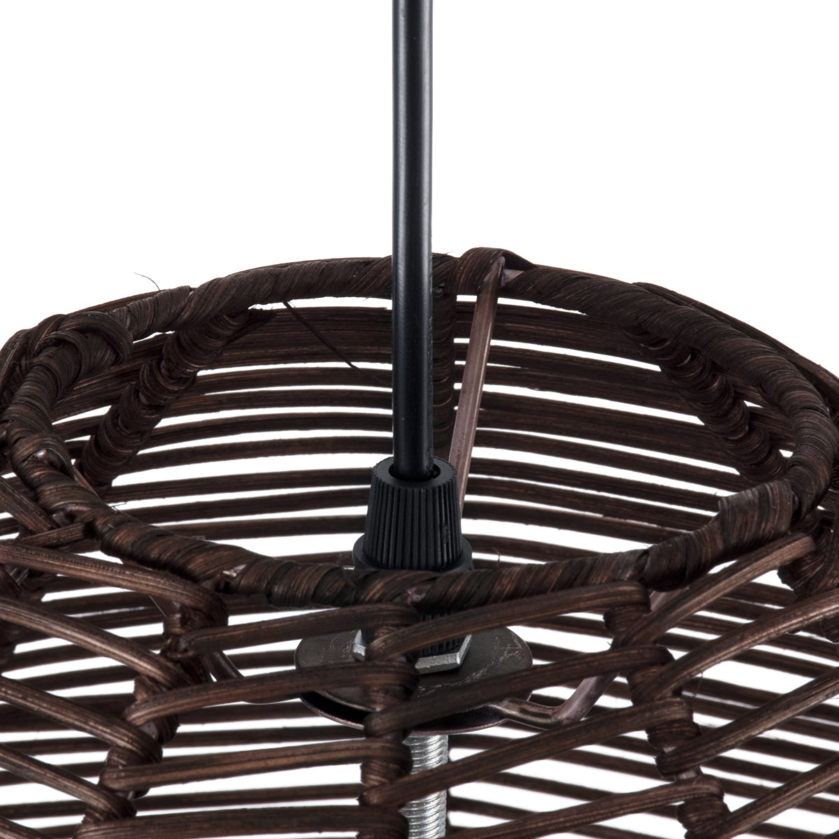 ALOHA 01752 Boho Κρεμαστό Φωτιστικό Καμπάνα Μονόφωτο 1 x E27 IP20 Καφέ Σχοινί - Μ43 x Π43 x Y46cm