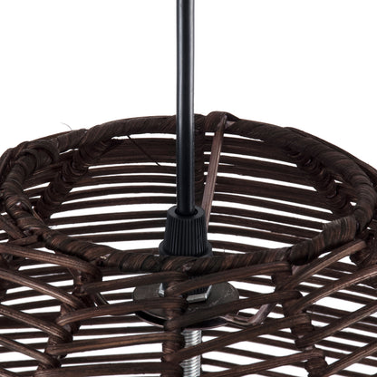 ALOHA 01752 Boho Κρεμαστό Φωτιστικό Καμπάνα Μονόφωτο 1 x E27 IP20 Καφέ Σχοινί - Μ43 x Π43 x Y46cm