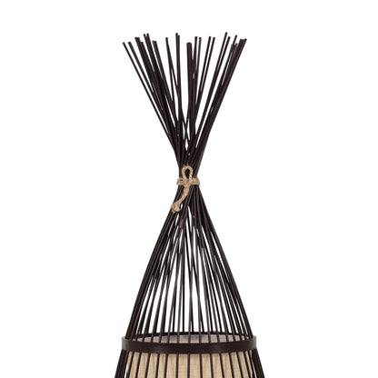 AZORES 01754 Boho Επιδαπέδιο Φωτιστικό με Ντουί 1 x E27 AC 220-240V IP20 - Καφέ & Μπεζ - Μ30 x Π30 x Υ90