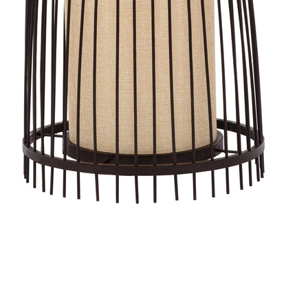 AZORES 01754 Boho Επιδαπέδιο Φωτιστικό με Ντουί 1 x E27 AC 220-240V IP20 - Καφέ & Μπεζ - Μ30 x Π30 x Υ90