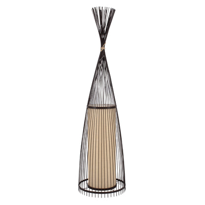 AZORES 01756 Boho Επιδαπέδιο Φωτιστικό με Ντουί 1 x E27 AC 220-240V IP20 - Καφέ & Μπεζ - Μ40 x Π40 x Υ150