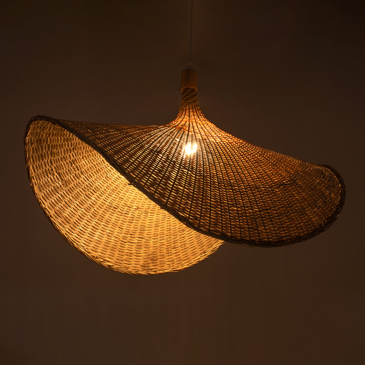 CUBA 01767 Boho Κρεμαστό Φωτιστικό Οροφής με Ντουί 1 x E27 AC 220-240V IP20 - Μπεζ - Μ80 x Π80 x Υ49