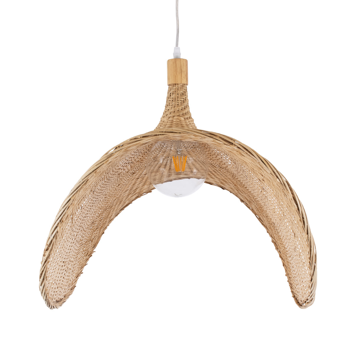 CUBA 01767 Boho Κρεμαστό Φωτιστικό Οροφής με Ντουί 1 x E27 AC 220-240V IP20 - Μπεζ - Μ80 x Π80 x Υ49