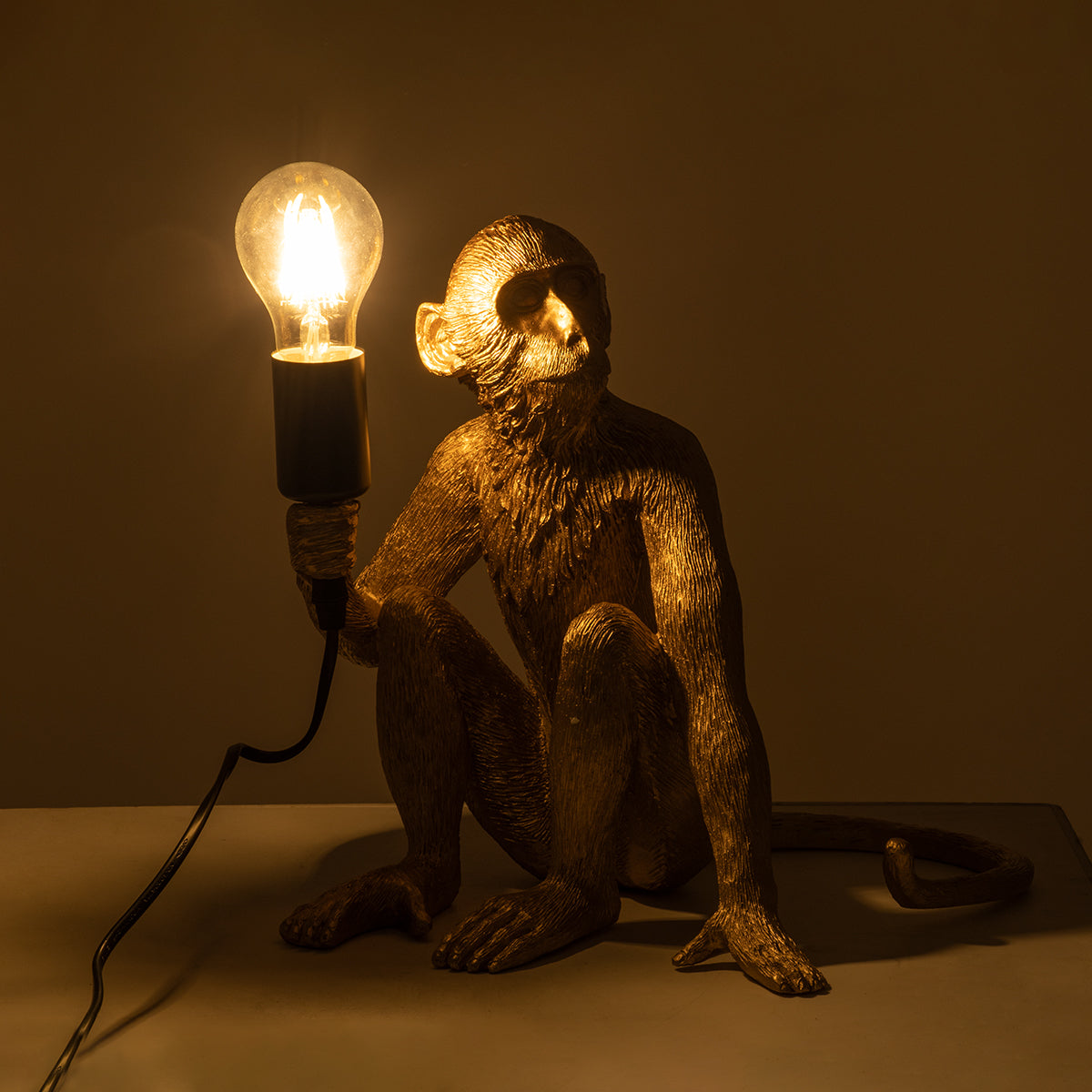 APES 01809 Μοντέρνο Επιτραπέζιο Φωτιστικό Πορτατίφ με Ντουί 1 x E27 AC 220-240V IP20 - Χρυσό - Μ30 x Π27 x Υ30