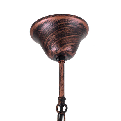 FRAISE 01814 Vintage Κρεμαστό Φωτιστικό Οροφής Μονόφωτο 1 x E27 Καφέ Σκουριά Μεταλλικό με Μπεζ Σχοινί Μ32 x Π4 x Υ32cm