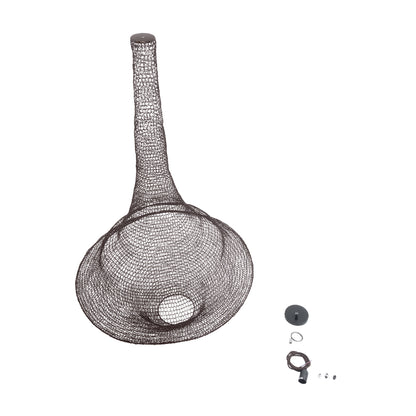 KENTUCKY 01878 Vintage Κρεμαστό Φωτιστικό Οροφής Μονόφωτο 1 x E27 AC220-240V IP20 - Φ80 x Υ140cm - Σκούρο Καφέ Μεταλλικό Πλέγμα