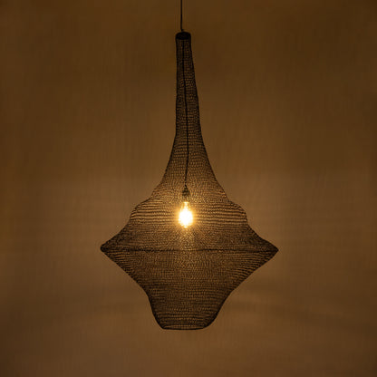 KENTUCKY 01878 Vintage Κρεμαστό Φωτιστικό Οροφής Μονόφωτο 1 x E27 AC220-240V IP20 - Φ80 x Υ140cm - Σκούρο Καφέ Μεταλλικό Πλέγμα