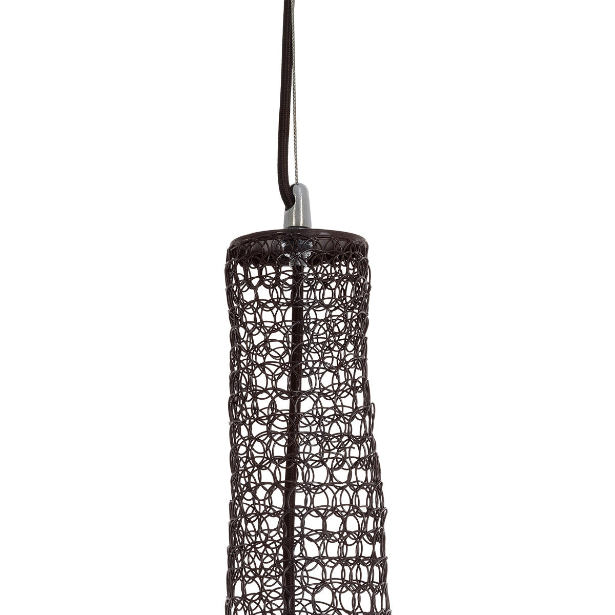 KENTUCKY 01878 Vintage Κρεμαστό Φωτιστικό Οροφής Μονόφωτο 1 x E27 AC220-240V IP20 - Φ80 x Υ140cm - Σκούρο Καφέ Μεταλλικό Πλέγμα