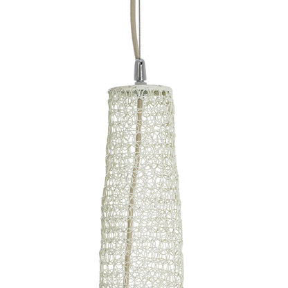 KENTUCKY 01883 Vintage Κρεμαστό Φωτιστικό Οροφής Μονόφωτο 1 x E27 AC220-240V IP20 - Φ60 x Υ90cm - Μπεζ Εκρού Μεταλλικό Πλέγμα